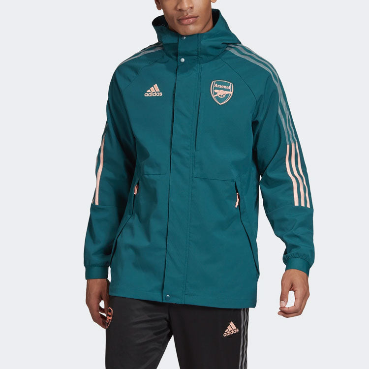 adidas Afc Travel Jkt Arsenal Soccer/Football Sports Hooded Jacket Green FQ6890
