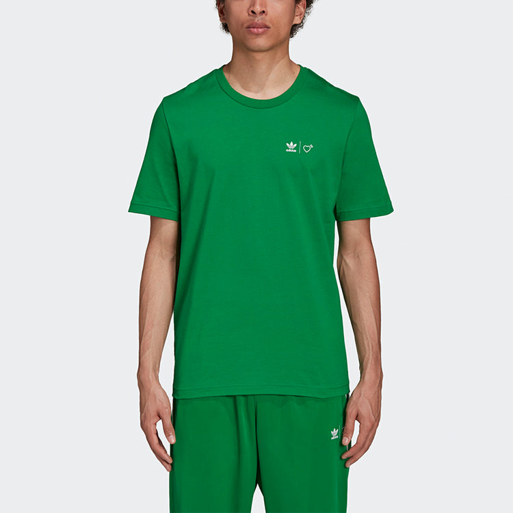 adidas originals x HUMAN MADE Crossover Printing Pattern Casual Sports Short Sleeve Green GV4339