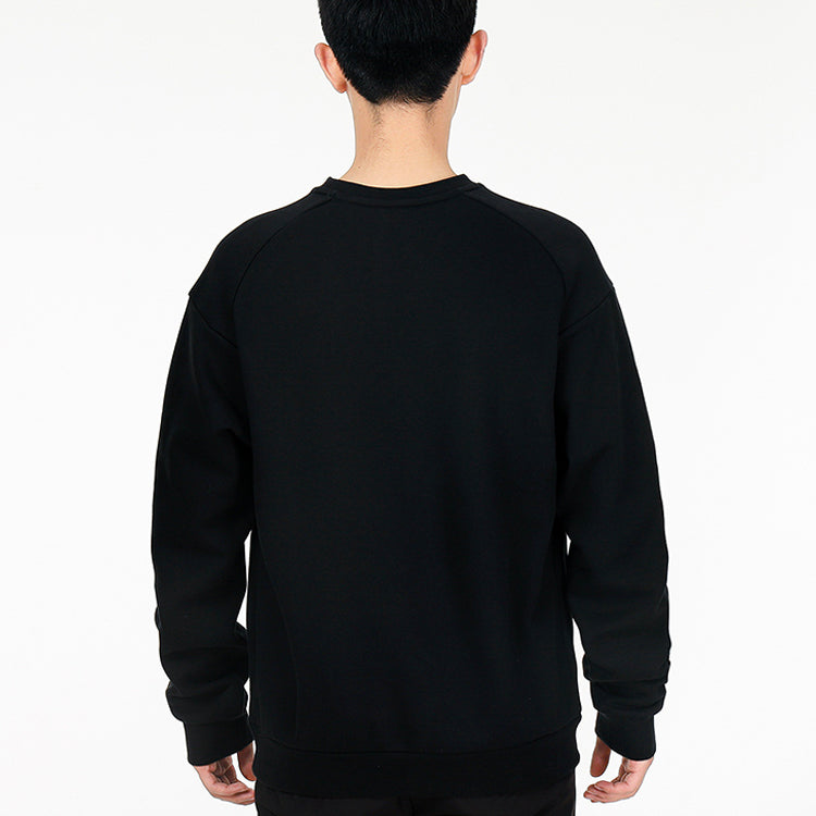 Men's Air Jordan Logo Printing Fleece Lined Stay Warm Sports Pullover Round Neck Black DJ0241-010