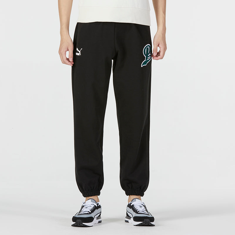 PUMA Team Sweatpants 'Black Green' 539269-01