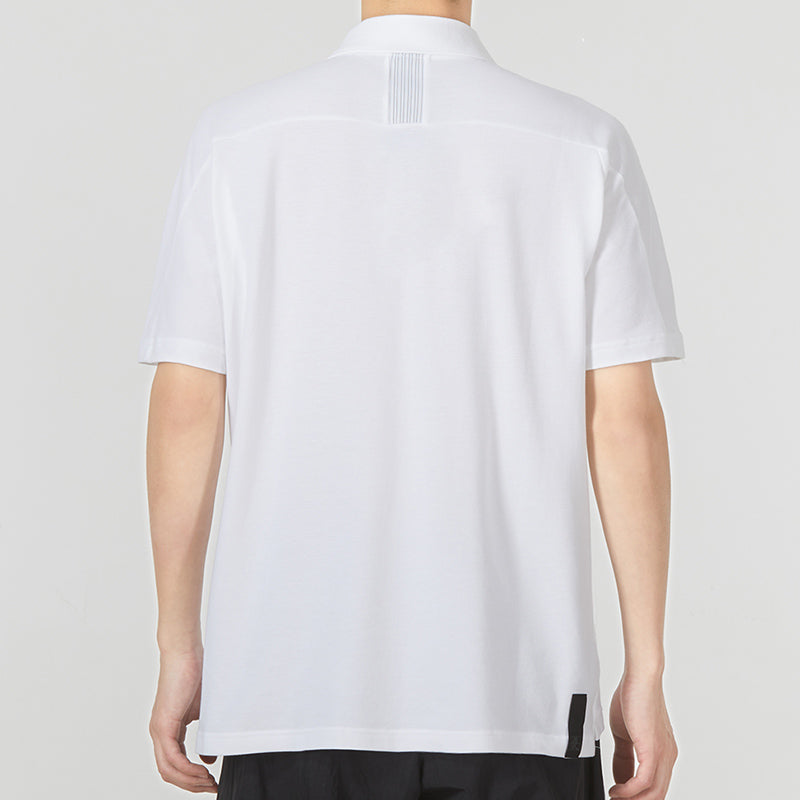 adidas Wj Solid Color Logo Micro Mark Athleisure Casual Sports Short Sleeve Polo Shirt White HE5166