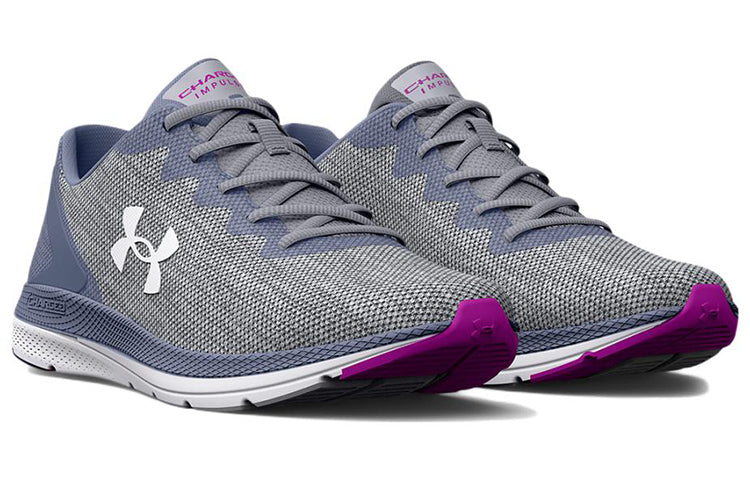 (WMNS) Under Armour Charged Impulse 2 Knit 'Mod Grey Aurora Purple' 3024886-109