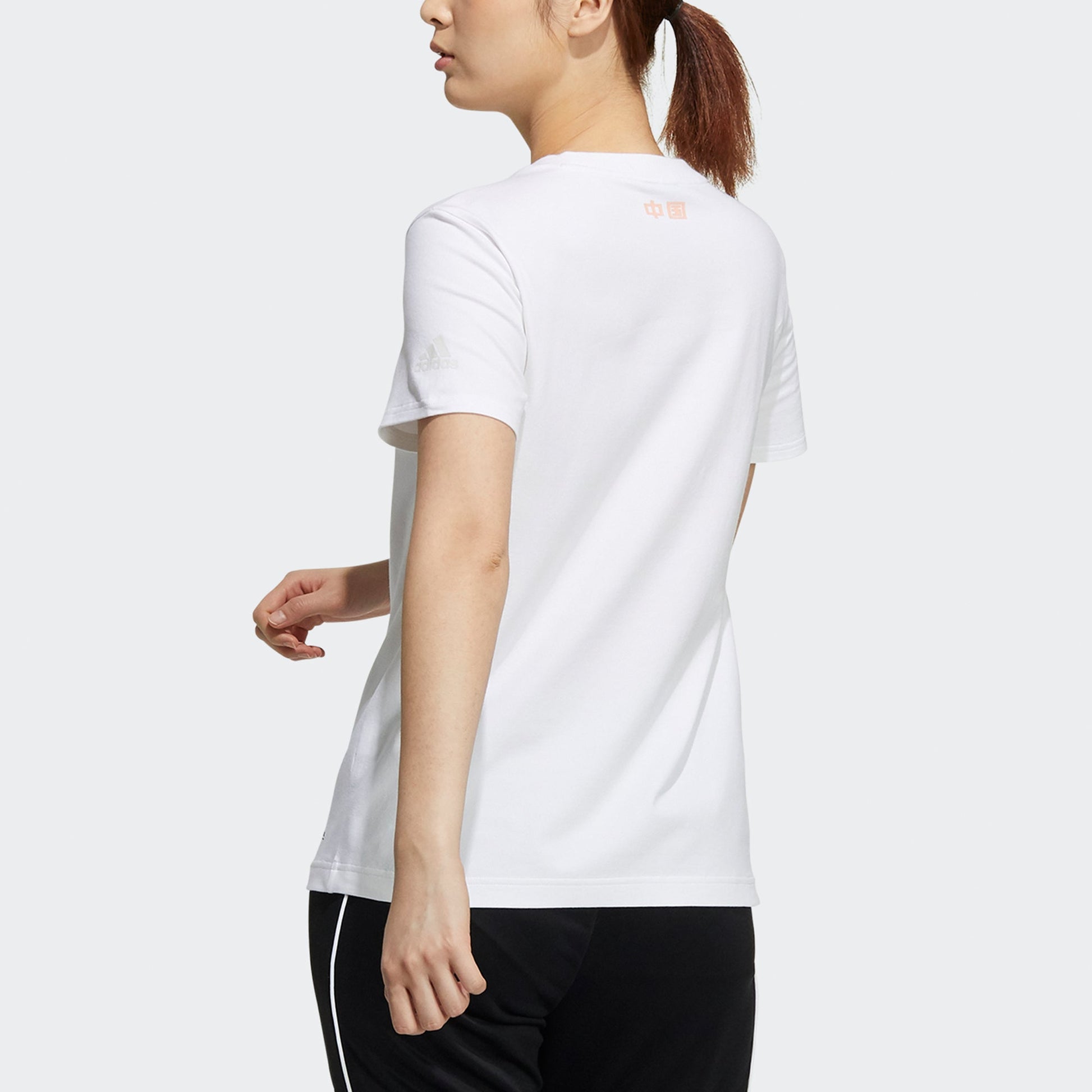 (WMNS) adidas China T-Shirt Asia Sizing 'White Pink' H58191