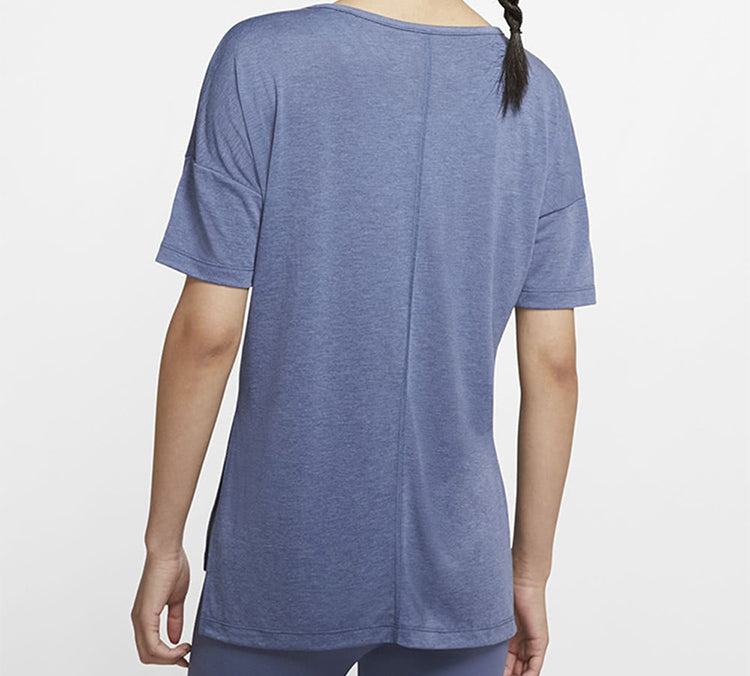 (WMNS) Nike YOGA Gym Short Sleeve Blue CJ9327-491
