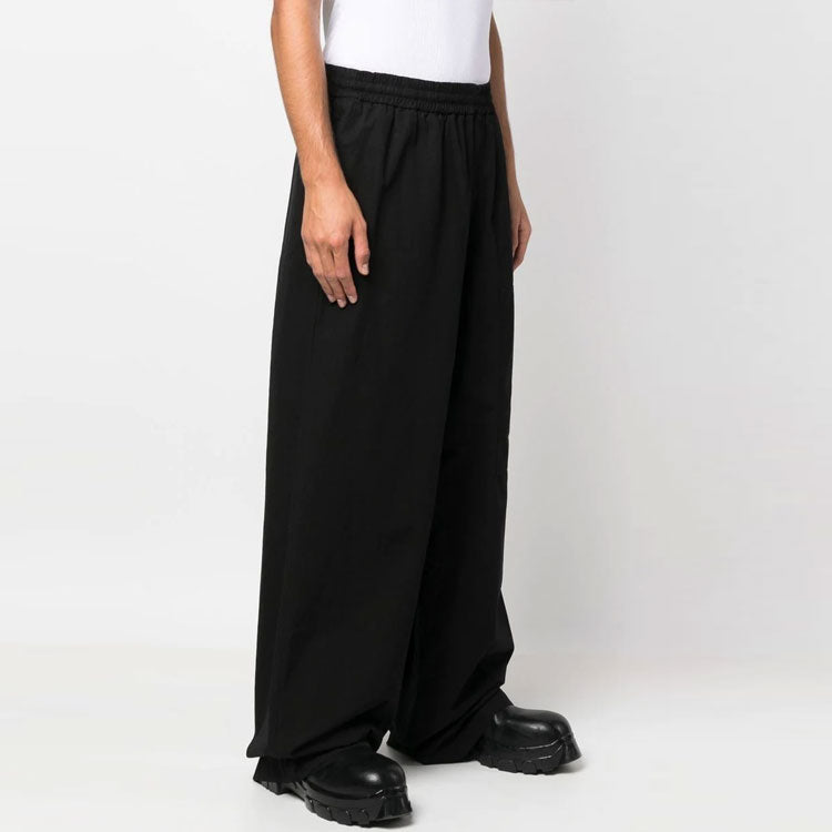 Men's Off-White FW22 Solid Color Logo Embroidered Casual Pants/Trousers Loose Fit Black OMCA241F22FAB0011010