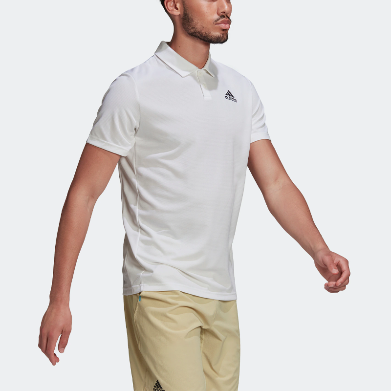 adidas Casual Breathable Tennis Sports Short Sleeve Polo Shirt White HC2714