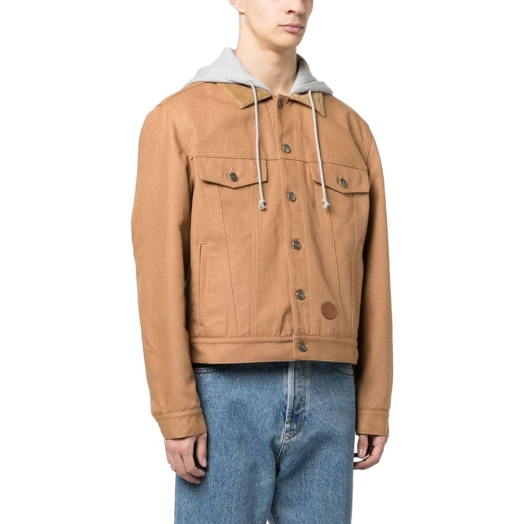 Gucci Denim Jacket With Contrast Hood 'Brown' 713883-XDCDC-7346