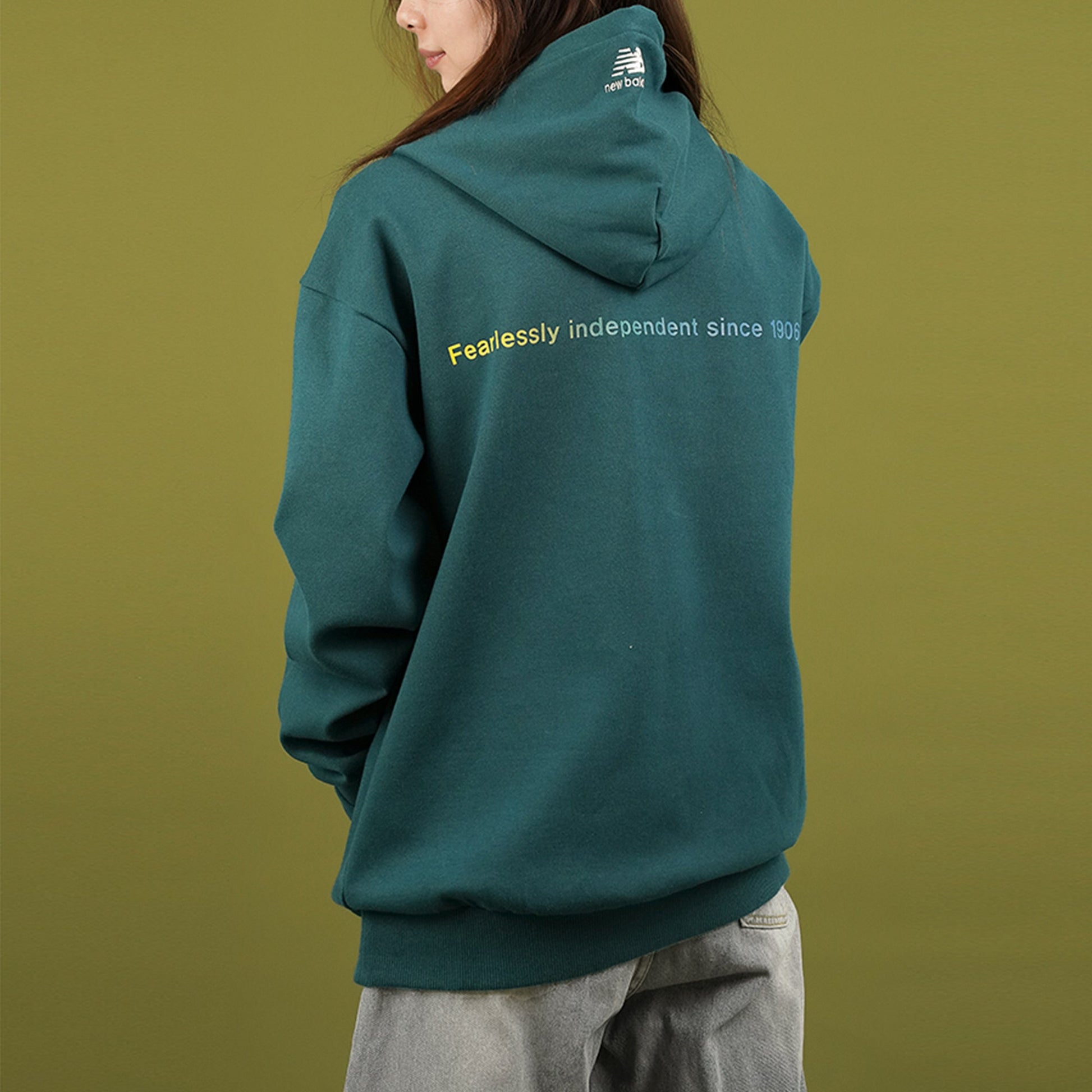 New Balance hooded Minimalistic Casual Pullover Couple Style Green NCA33011-GRN