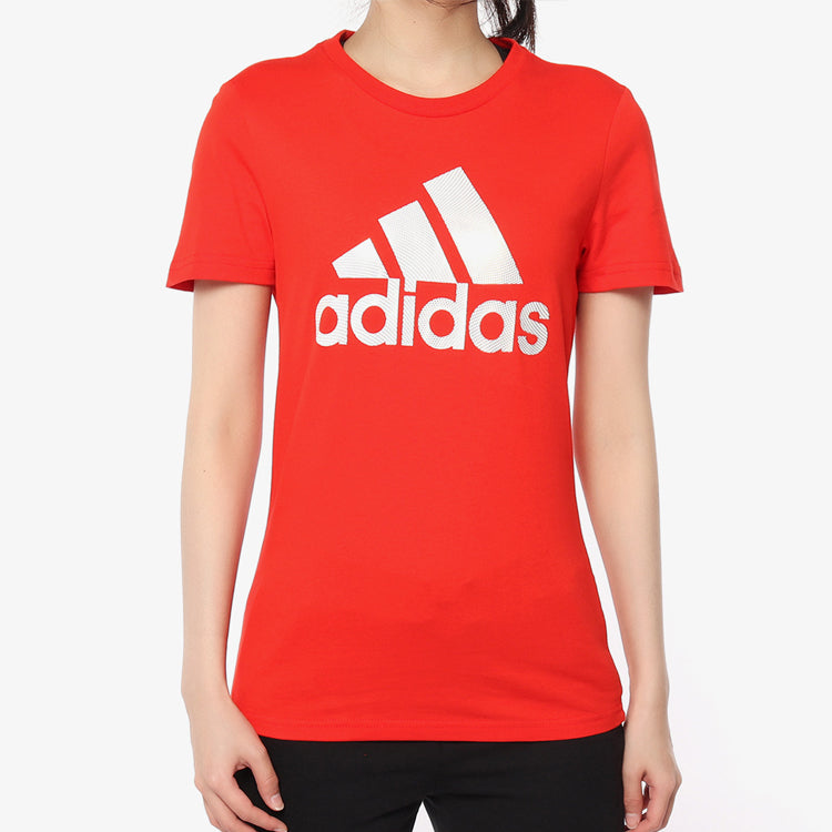 (WMNS) adidas Foil Sports Stylish Round Neck Short Sleeve Red DW5722