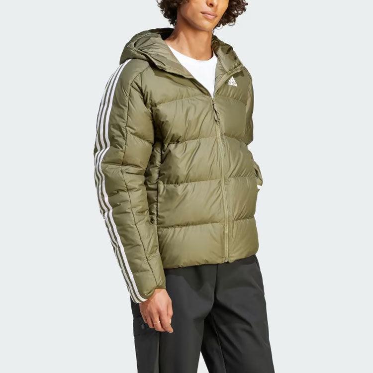 adidas Midweight Down Hooded Jacket 'Olive Green' IK3214