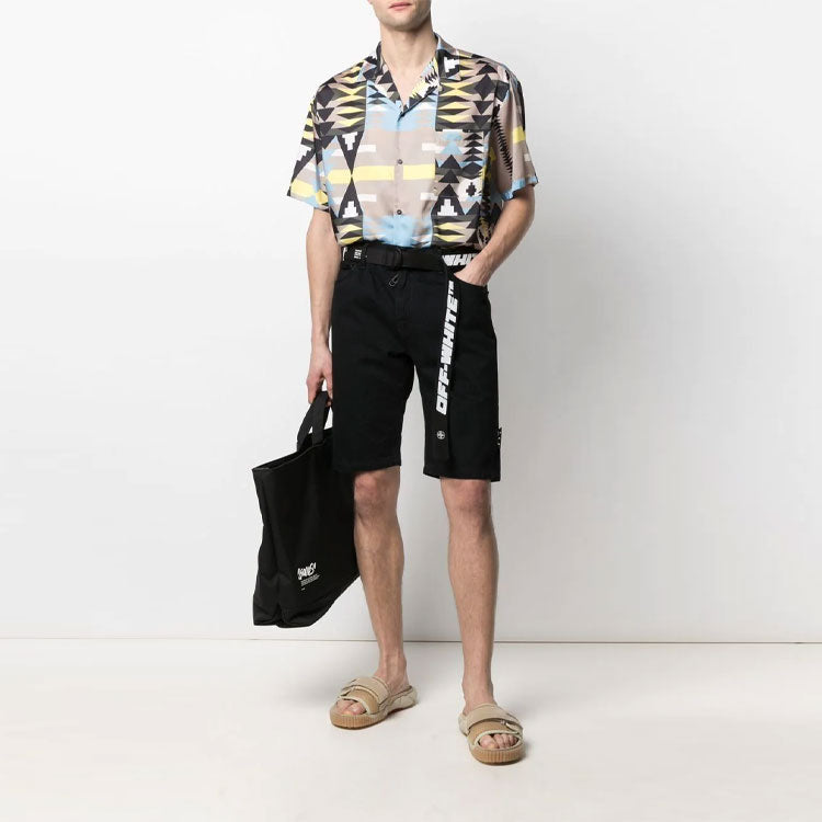 Off-White Men's SS21 Logo JeansShorts Black OMYC005S21DEN0011001