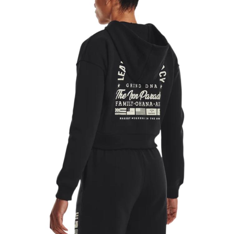 (WMNS) Under Armour Project Rock Heavyweight Terry Family Full-Zip Jacket 'Black' 1379002-001