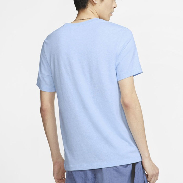 Men's Nike Sportswear Heritage Alphabet Logo Printing Short Sleeve Blue T-Shirt CK2382-407