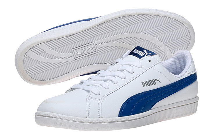 PUMA Smash Leather White/Blue 356722-21