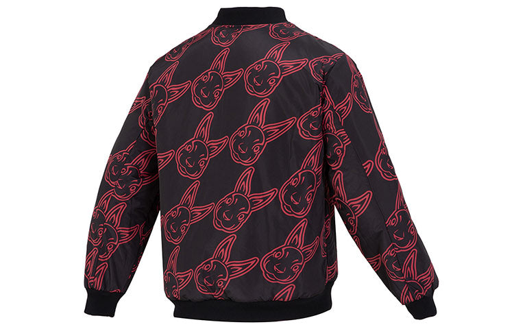 Skechers Letter Embroidery Reversible Padded Jacket 'Black Red' L123M001-0018
