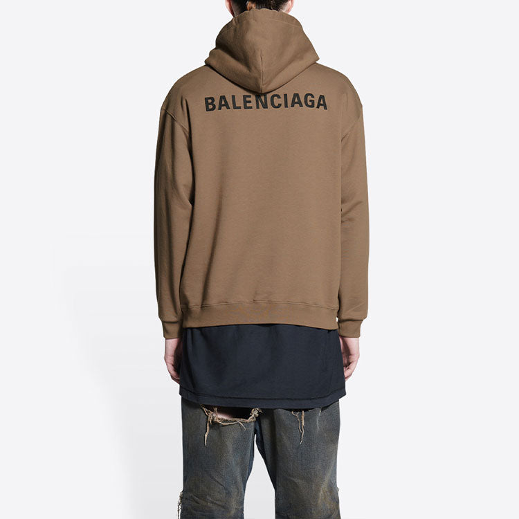 Balenciaga Back Logo Hoodie Regular Fit 'Brown' 600583TMVF57761