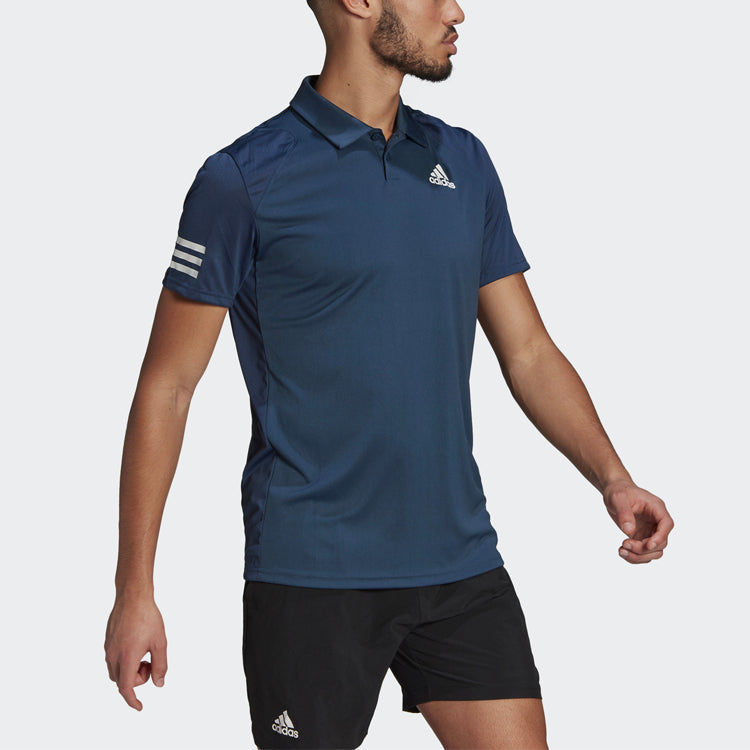adidas Club 3str Tennis Casual Sports Short Sleeve Polo Shirt Navy Blue GL5458