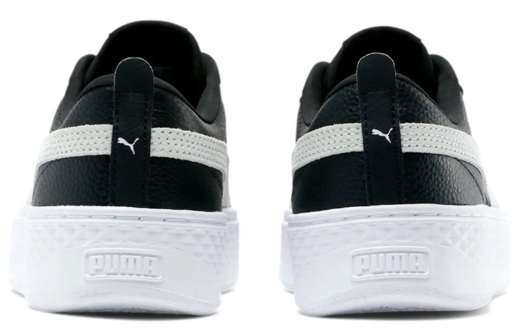(WMNS) PUMA Smash Platform Leather 'Black' 366487-11