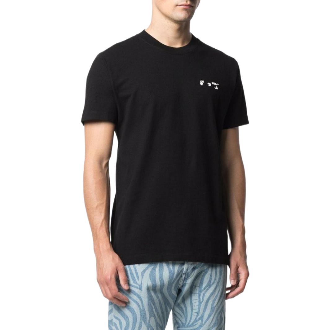 Men's Off-White SS22 Solid Color Alphabet Logo Printing Round Neck Short Sleeve Version Black T-Shirt OMAA027F21JER00110011001