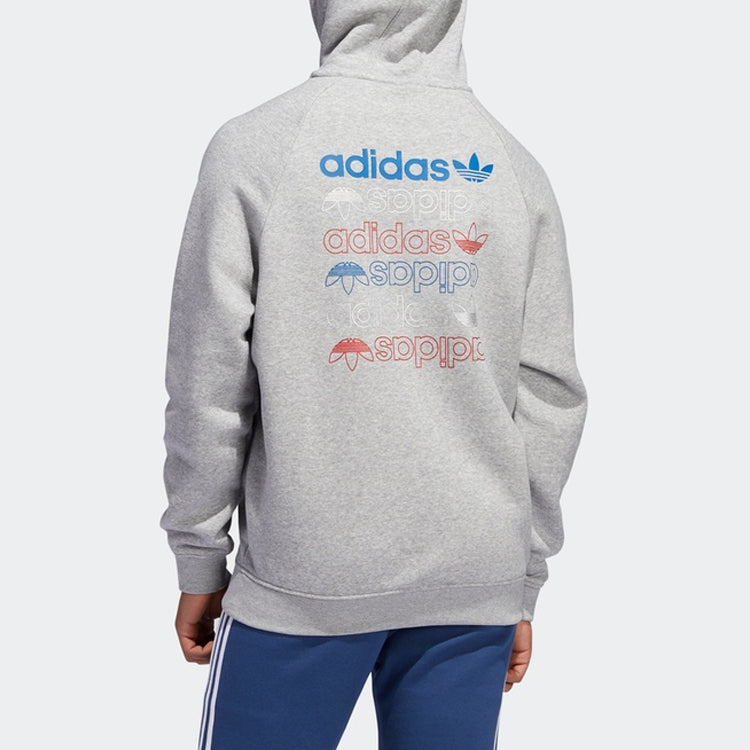 adidas Big Trefoil Hoodie 'Grey Heather Lush Blue' FS7347