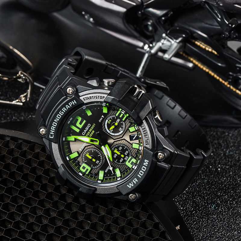 CASIO Waterproof Sports Mens Black Analog MCW-100H-3AVDF