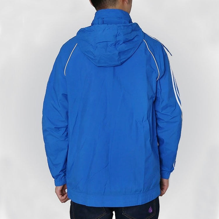 adidas originals Woven hooded Casual Sports Jacket Blue DH5835