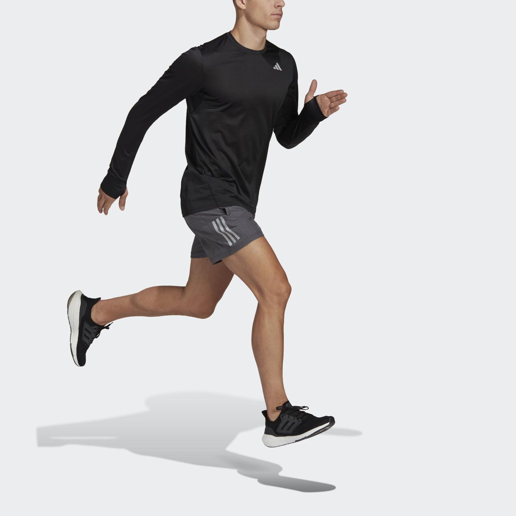 adidas Own the Run Long Sleeve Tee 'Black' HM8436