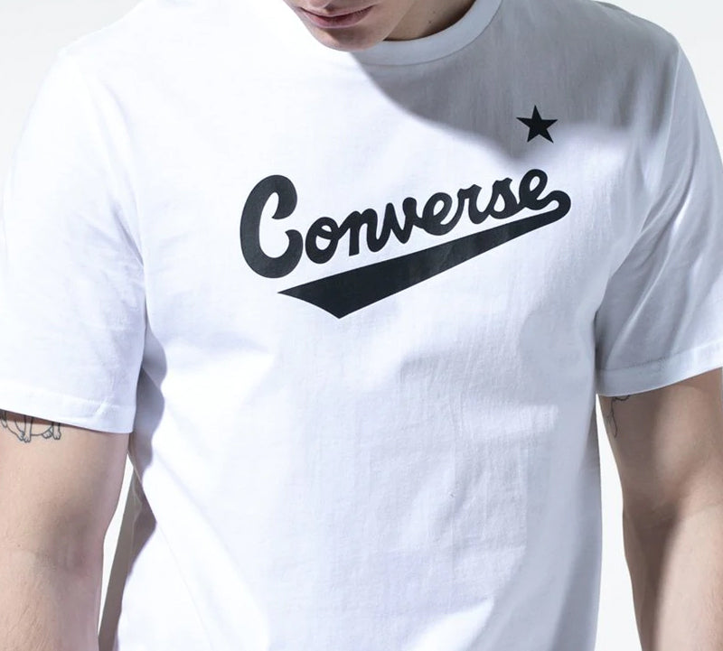 Men's Converse Classic Alphabet Pattern Short Sleeve White 10018235-102