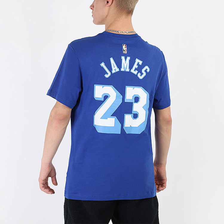 Nike Los Angeles Lakers LeBron James No. 23 Casual Sports Training Basketball Short Sleeve Blue  CT9914-495