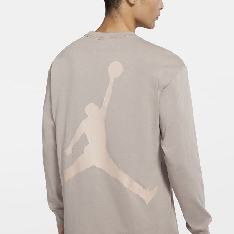 Air Jordan Back Logo Round Neck Pullover Long Sleeves Yellow DO2319-245