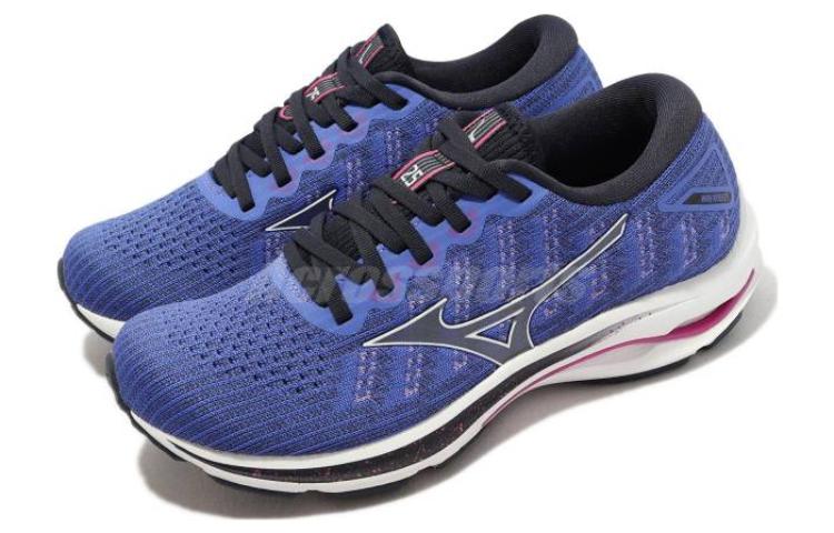 (WMNS) Mizuno Wave Rider 25 Waveknit Super Wide 'Blue White' J1GD217702
