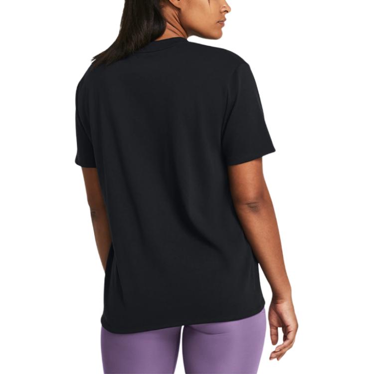 (WMNS) Under Armour Heavyweight Embroidered Patch T-shirt 'Black' 1383045-001