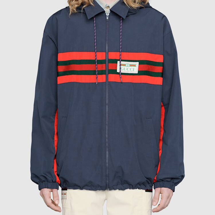 Men's Gucci Label Nylon Jacket Blue 599935-XDA2J-4206