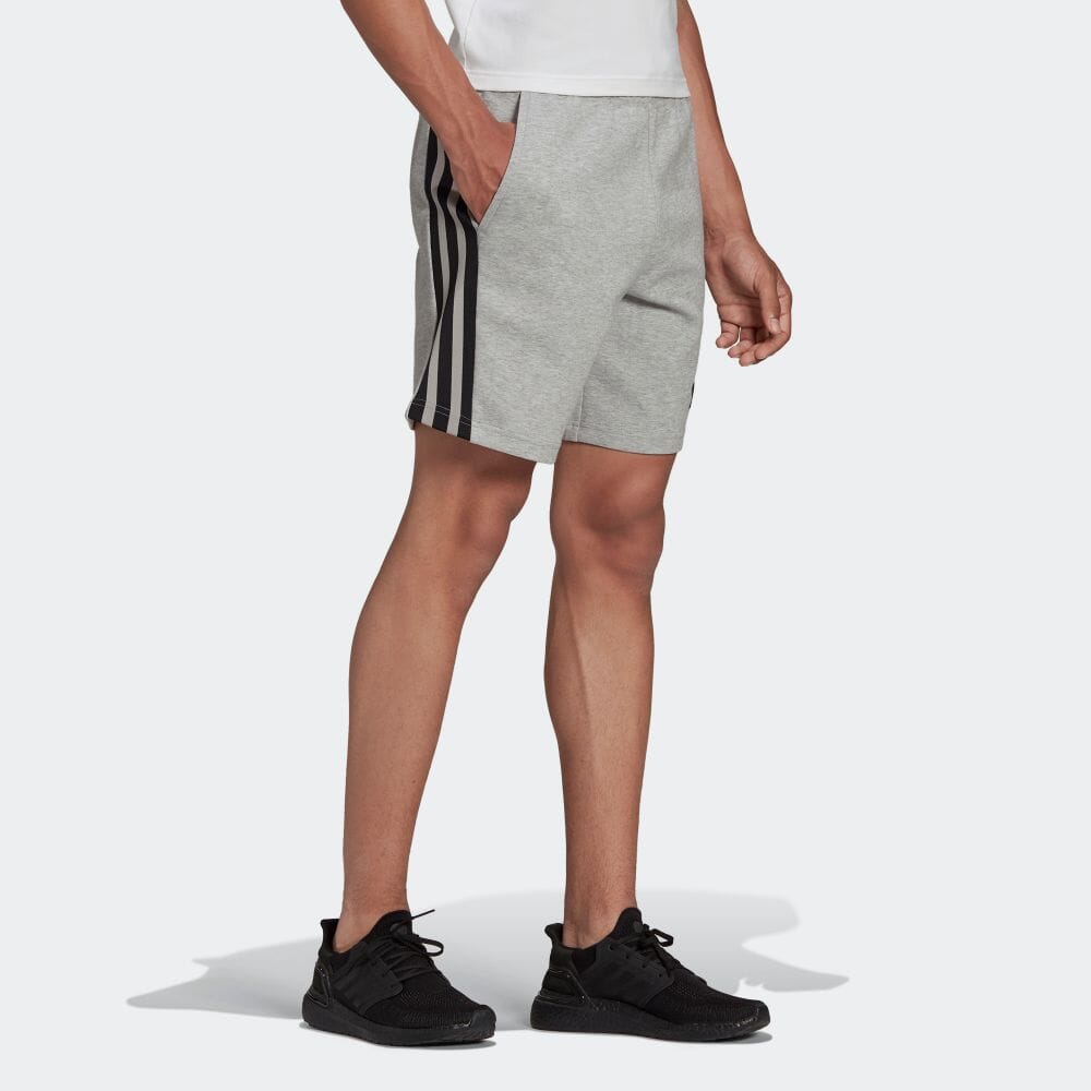 Men's adidas Stripe Athleisure Casual Sports Shorts Japanese Version Gray H46516