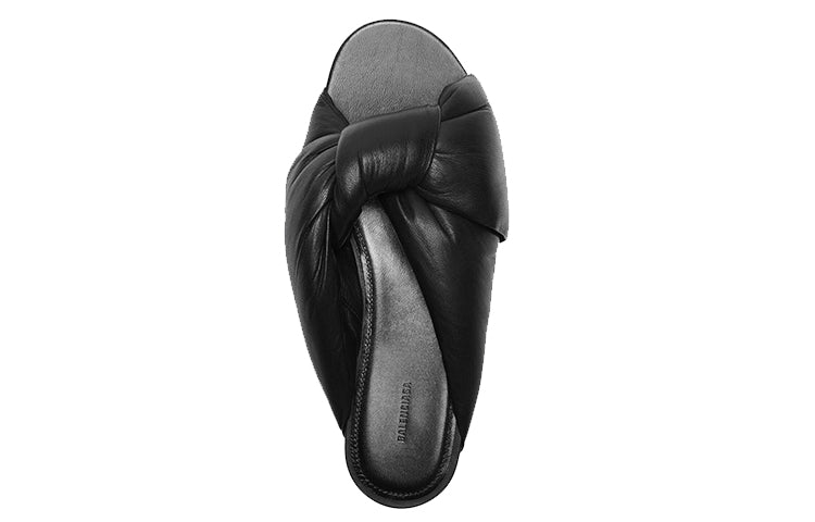 (WMNS) Balenciaga Drapy Flat Sandals 'Black' 636576WA2M01000