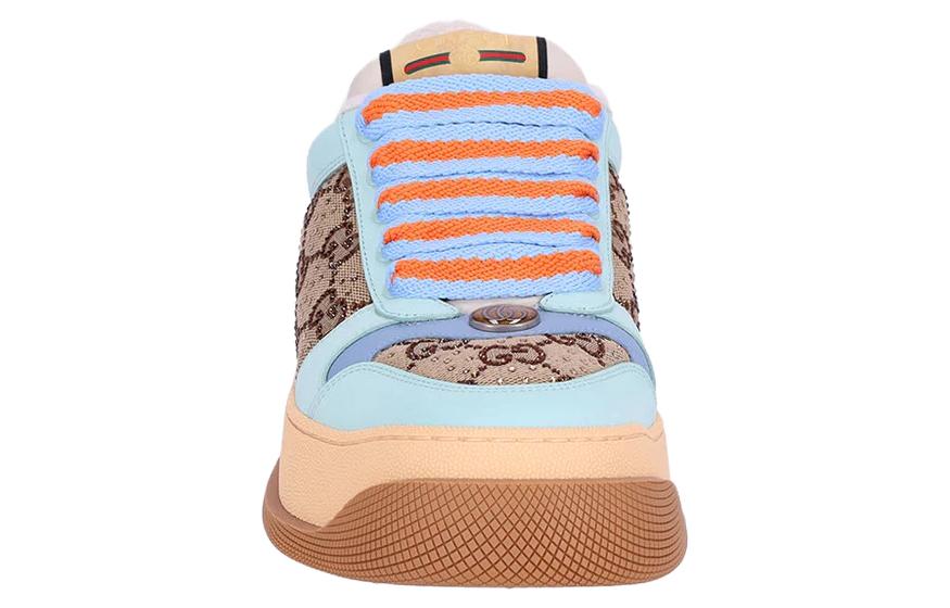 (WMNS) Gucci Screener GG Leather Sneakers 'Beige Blue Orange' 757700-FAB4C-2562