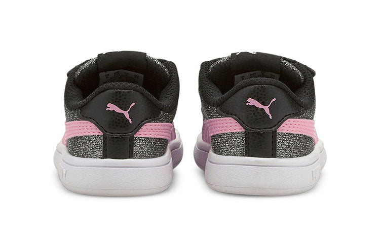 (TD) PUMA Smash V2 Glitz Glam Leisure Board Shoes Pink/Black 367380-18