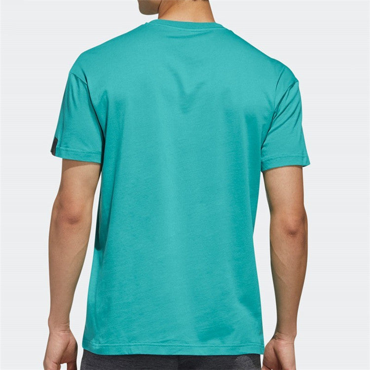 adidas Sports Round Neck Short Sleeve 'Teal Green' FM9363