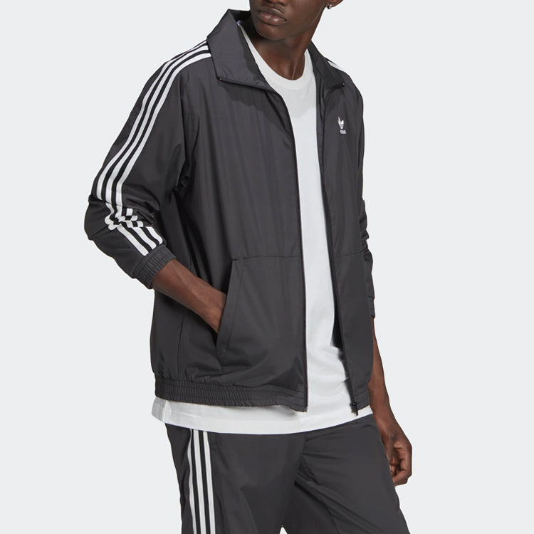 adidas Adicolor 3D Trefoil 3-Stripes Track Jacket 'Black White' GN3535