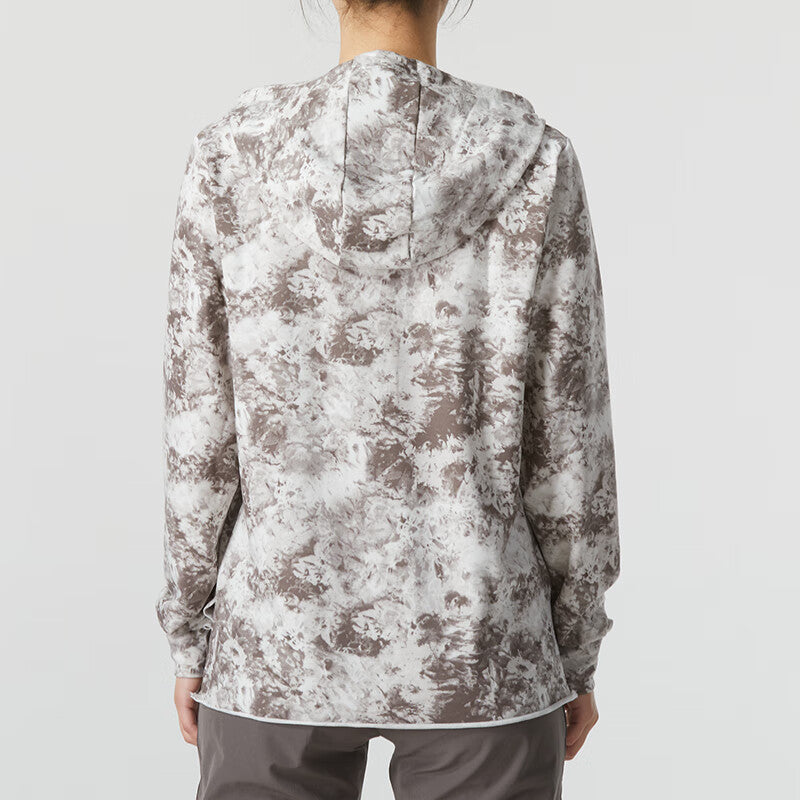(WMNS) Under Armour Rival Terry Printed Hoodie 'White Brown' 1373035-592