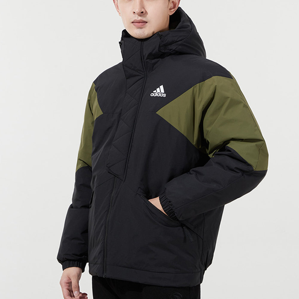 adidas Colorblock Stay Warm hooded down Jacket Black GT6588