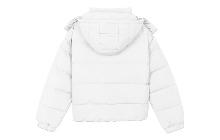 (WMNS) Skechers Short Warm Hooded Long Sleeve Down Jacket 'White Red' L420W022