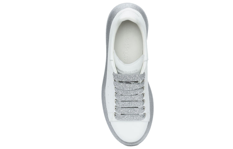 (WMNS) Alexander McQueen Oversized Sneaker 'White Silver' 553770WHWKV9071