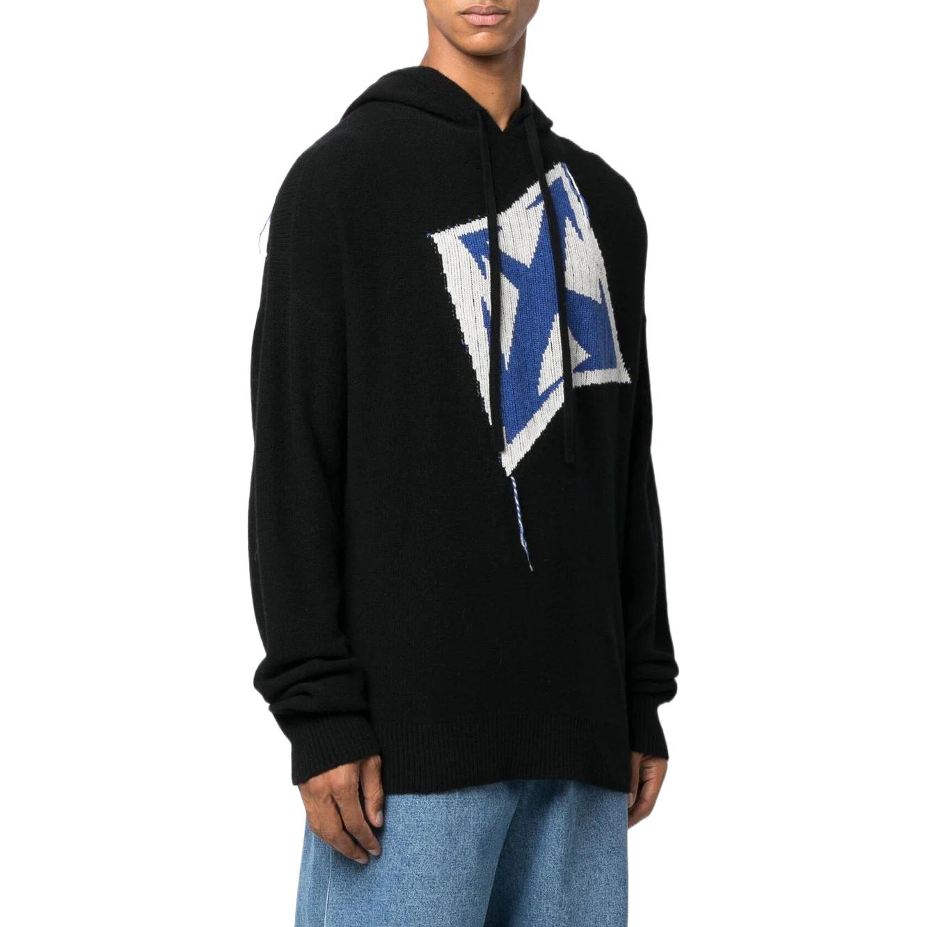 Men's Off-White FW22 Arrow Printing Knit Loose Fit Black OMHA155F22KNI0021045