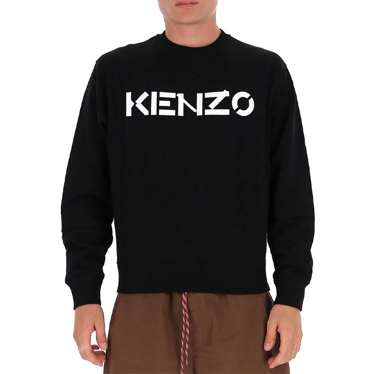 Men's KENZO Alphabet Logo Round Neck Long Sleeves Sports Black FA65SW0004MD-99