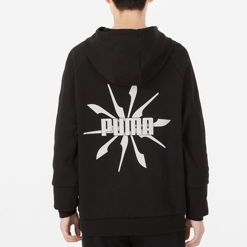 PUMA Logo Pattern Printing Loose Couple Style Black 537016-01