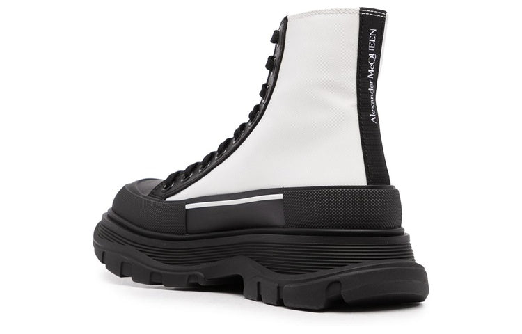 (WMNS) Alexander McQueen Tread Slick High-Top Sneakers 'White Black' 666809W4RK19360