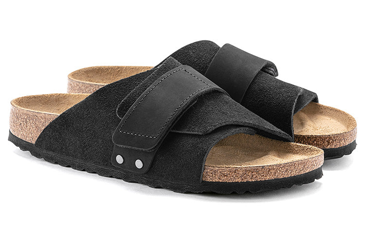 Birkenstock Kyoto Nubuck-Suede Leather Narrow Fit Sandals 'Black' 1022566
