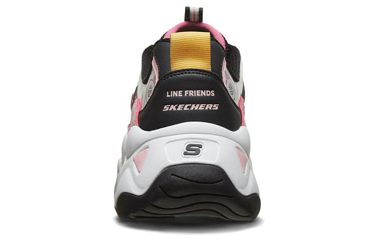 (WMNS) Skechers x Line Friends D'Lites 3.0 Low-top Clunky Shoes Black/Pink 66666255-BKPK