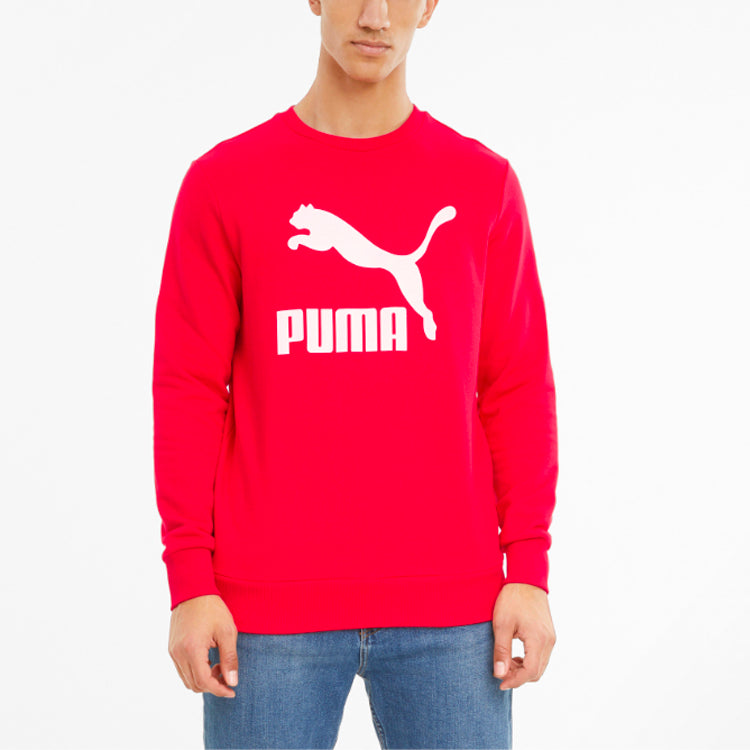 PUMA Classics Logo Crew TR Sweater 'Red White' 531366-11